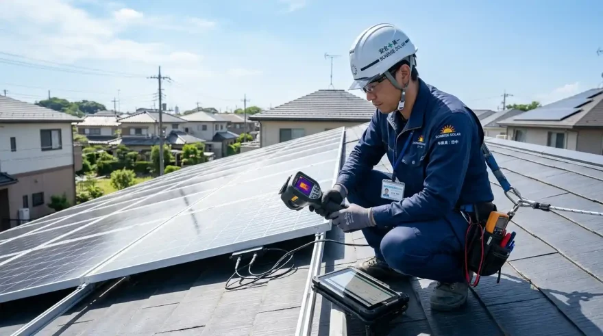 2026年最新の太陽光パネル買取査定を行う専門スタッフ